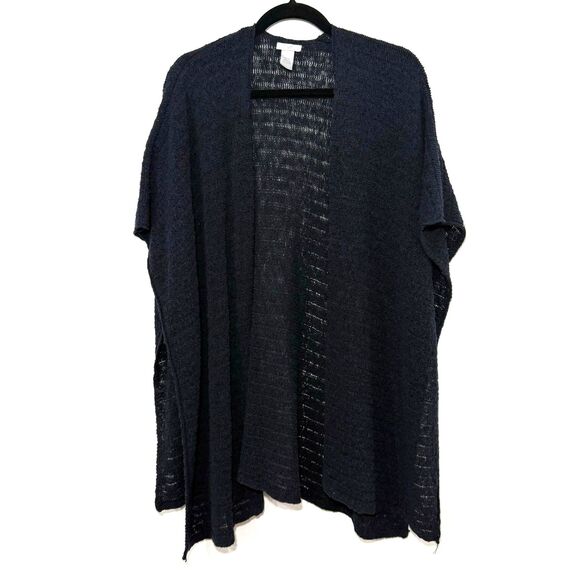 J JILL Open Knit Stole/Wrap - Navy One Size - Picture 1 of 5